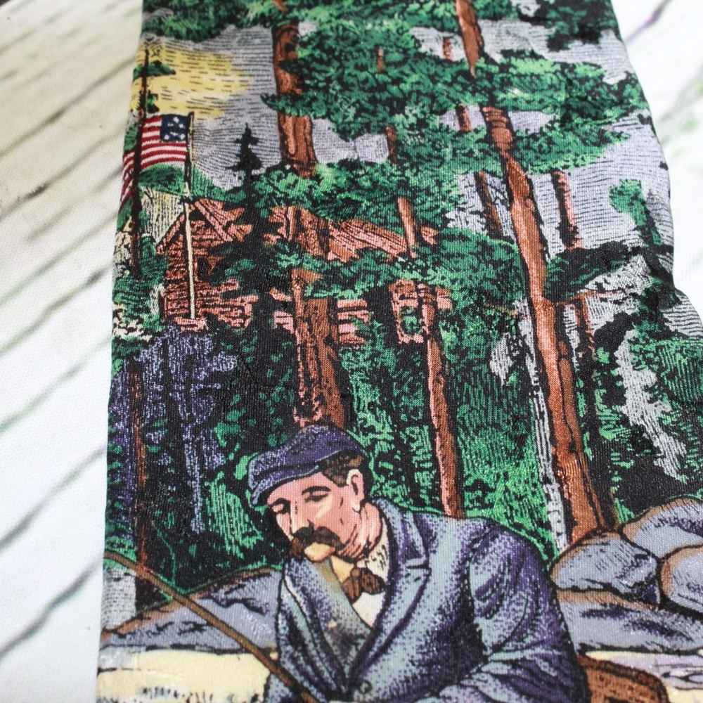 Vintage Tango By Max Raab Silk Fishing Neck Tie - Picture 5 of 8